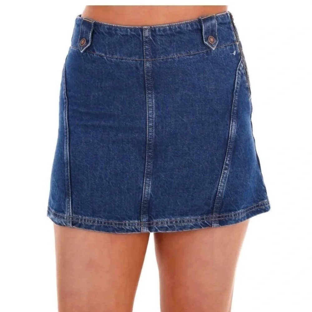Free People Runaway Denim Mini Skirt in Lake Life Blue Size 25